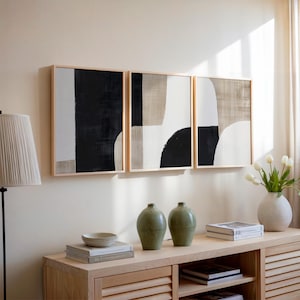 Abstract Brush Stroke Art Prints: Neutral Nordic Decor (Digital Download)