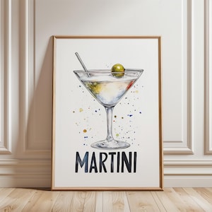 Martini Print, Extra Dirty Please, Martini Cocktail Print, Bar Art, Retro Cocktail Wall, Martini Poster, Digital Download