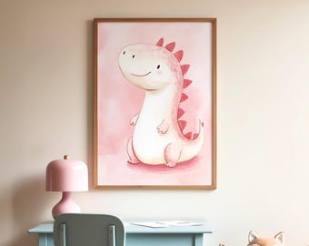 Cute Dinosaur Print Kids Room, Dinosaur Wall Decor For Boys And Girls, Dinosaur Room Decor, Dino Nursery Print; Digital Instant Download