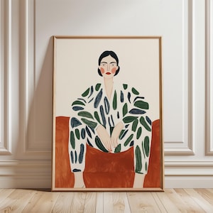 Abstrakte Frau, großer Wanddruck, zeitgenössisches Kunstwerk, minimalistische Druckwandkunst, Wohnzimmerdekor, Druck digitaler Download