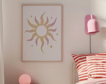 Sun Nursery Art Print: Boho Kids Room Decor (Digital Download)