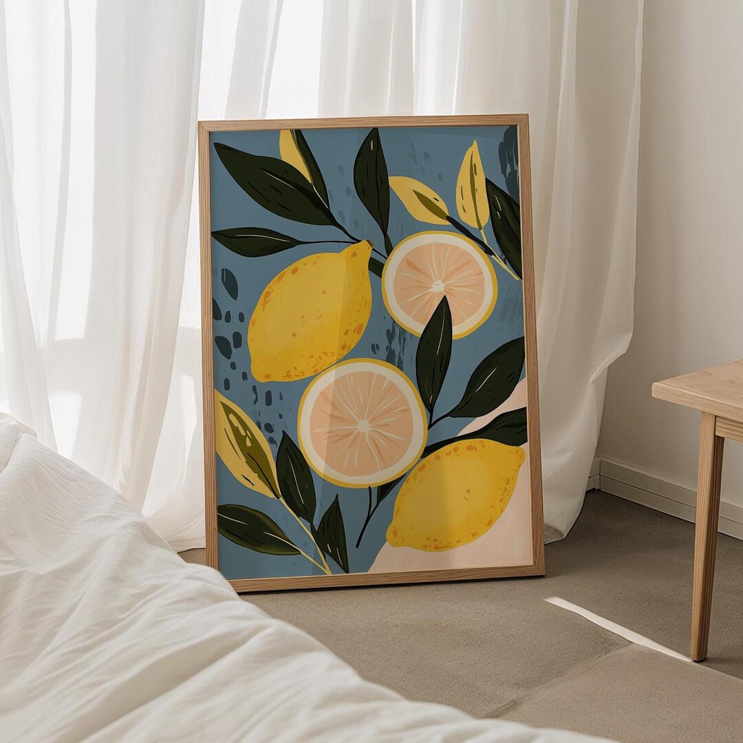 Lemonade Abstract Make Lemonade, Fruit Print, Abstract Wall Art, Botanical Poster, Lemon ...