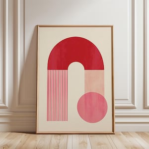 Bauhaus Print, Colorful Mid Century Modern Wall Art, Geometric Maximalist Trendy Print, Living Room Decor Digital Download