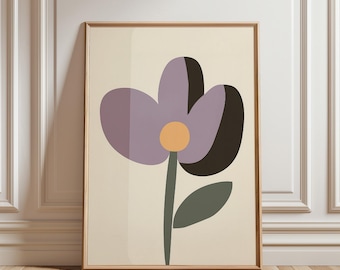 Minimalist Flower Print: Abstract Floral Wall Art (Digital Download)