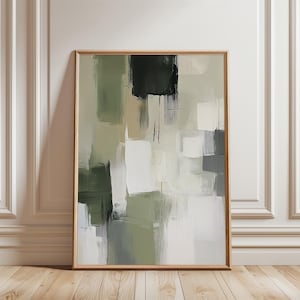 Abstract Print, Neutral Beige Green Abstract Painting, Modern Decor, Neutral Color Wall Decor,  Minimalistic Livingroom, Digital Download