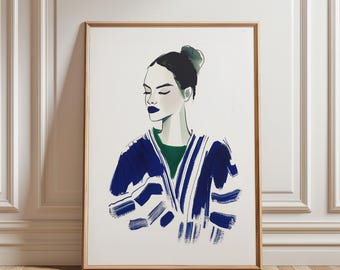 Abstract Woman Art Print: Contemporary Minimalist Decor (Digital Download)