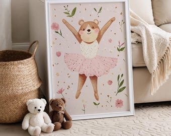 dancing bear pink dress Dancing Bear Wearing Pink Tutu on Pink Background Stock Photo