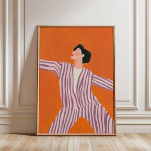 Abstract Woman Print: Contemporary Stripe Art (Digital Download)