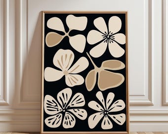 Abstract Floral Print: Mid-Century Modern Botanical Art (Digital Download)