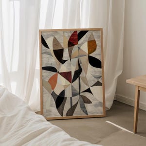 Contemporary Abstract Art Print, Modern Minimalist Poster, Japandi Style Decor, Livingroom Decor, Abstract Pattern, Digital Download