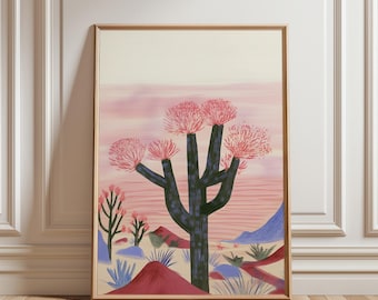 Abstract Desert Landscape Art Print: Colorful Trees (Digital Download)