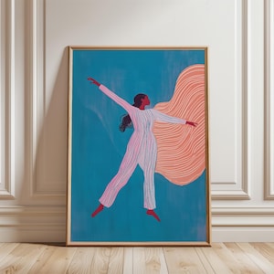 Abstract Woman Art Print: Contemporary Stripe Artwork (Digital Download)