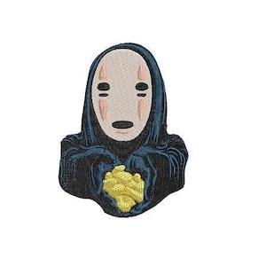 Sin rostro de la serie animada El viaje de Chihiro. Diseño para máquina de bordar. Talla mediana.