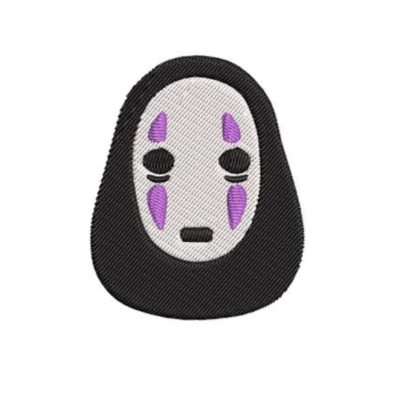 Faceless from the Spirited Away cartoon. Embroidery machine design. Two sizes