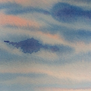 Original Watercolor Painting Ocean Dawn Sunrise on the Water image 4