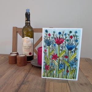 Blank greeting card | Floral card | Mixed media card | Blank inside | Birthday | Mother's Day card | Illustrated Card  | Urban Jungle
