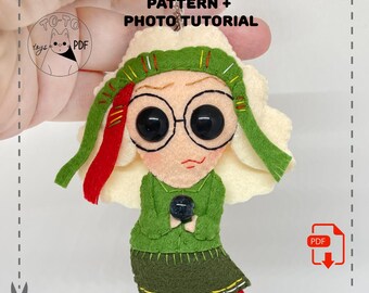 Mystic seeress felt doll. PDF pattern. DIY fortune teller plush toy