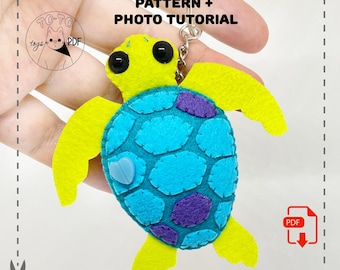 Filcowy żółw morski. Żółw oceaniczny. Wzór do szycia w formacie PDF