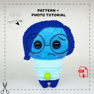 Animation toy felt pattern. Gift for IT, keychain pattern. Sewing ornament.