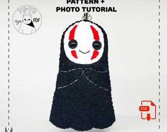 Masked spirit. Shadow friend. Ghost in the bathhouse. Felt doll pattern PDF