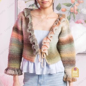 Bownitaカーディガン かぎ針編みパターン コージーフラワー おばあちゃんスクエアカーディガン ひまわり デイジー かぎ針編みジャケット アニマルプリントカーディガン XS～5XL