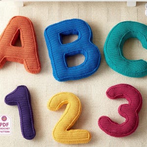Padrão de alfabeto de crochê Letras maiúsculas Letras de jogo ABC suaves Letras de crochê Brinquedo educacional DIY Alfabeto fácil Padrão PDF