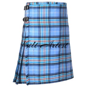 Prinzessin Diana von Wales | Schottischer 8-Yard-Kilt für Herren – 16 oz schweres Tartan – Maßgefertigter Highlander-Kilt – Hochwertiger handgefertigter Kilt