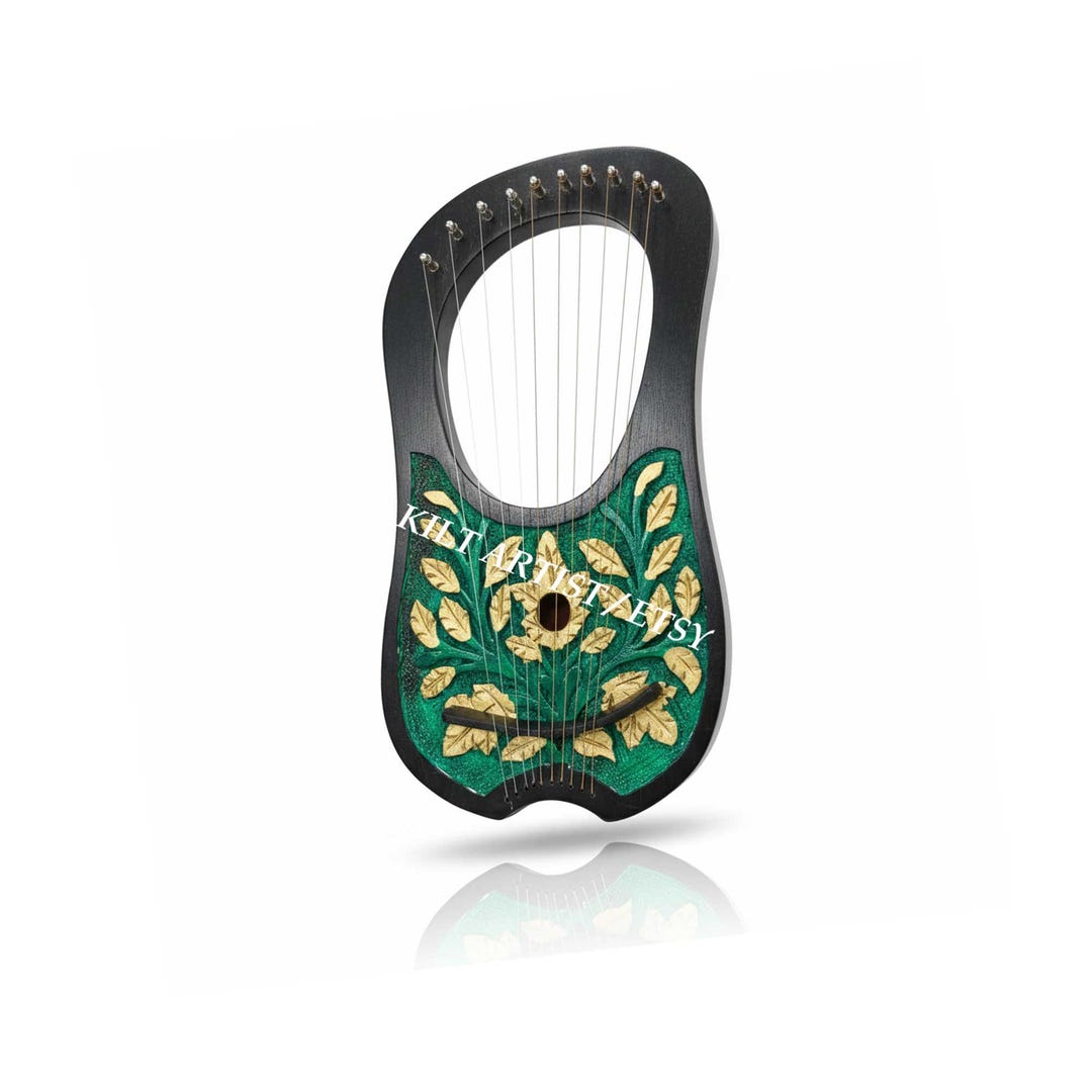 Sepispare Instrument Rosewood Lyre Harp 10-string Celtic Musical Instrument - Metal Strings ...