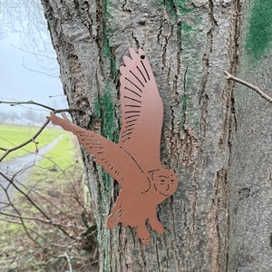 Owl Garden Decor, Owl Sculpture Metal Yard Art, Metal Bird Art, Metal Garden Sign, Owl Sculpture Wall Decor