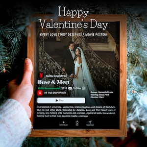 Pôster de filme personalizado para impressão de dia dos namorados - Arte de parede personalizada - Impressão de citação personalizada - Presente personalizado - Impressão personalizada para casais