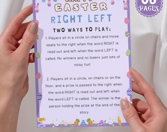 Easter Left Right Game | Pass the Prize Story Game | Fun Easter Party Game for Kids & Adults | Printable Easter Activity | Instant Download