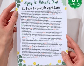 St. Patrick's Day Left Right Game | Fun Pass the Present Game | Irish Party Activity for Kids & Adults | Lucky Shamrock Game | Printable PDF