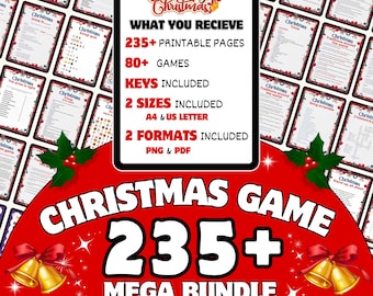Christmas Party Games Bundle, 80 Printable Activities, Answer Keys, Digital Download