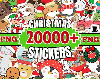 Stickers Christmas 20000+ PNG Set with 8000+ SVG Digital Download