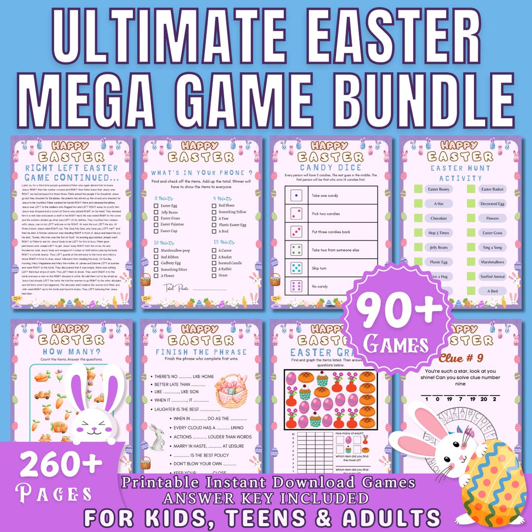 Easter MEGA Games Bundle | 260+ Printable Easter Party Games | Fun ...
