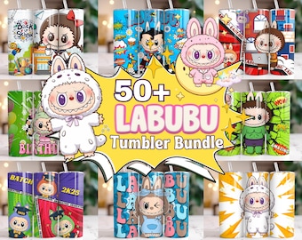 50+ Labubu Tumbler Wraps for 20oz Skinny Cups – Cute & Colorful Sublimation Bundle for Birthday, Graduation, Holiday, and Hero Themes