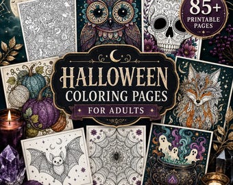 Halloween Coloring Pages for Adults, 85+ Detailed Printable Designs with Pumpkins, Owls and
