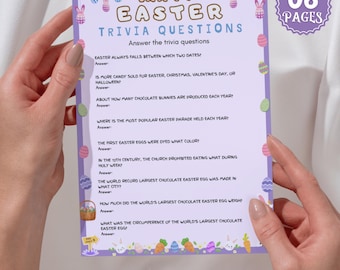 Easter Trivia Quiz | Fun Easter Questions & Answers | Printable Easter Game for Teens, Adults and Seniors | Easter Egg Hunt Activity PDF