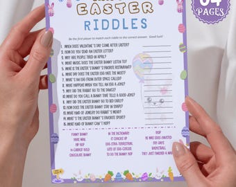Easter Riddle Me This Game, Fun Easter Party Game, Easter Trivia and Jokes, Family Easter Activity, Printable Easter Game for Kids & Adults