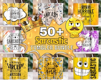 50+ Sarcastic Tumbler Wraps Bundle PNG | Funny Sublimation Designs for 20oz Tumblers | Snarky Quotes, Sassy Sayings, Instant Download