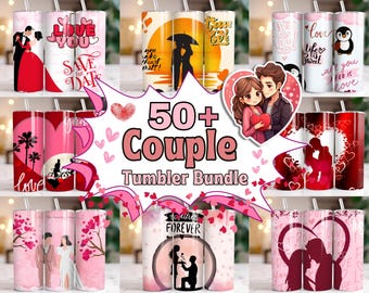 Couple Tumbler Sublimation Bundle – 50+ Romantic 20oz PNG Wraps | Love, Wedding & Anniversary Designs | Instant Download Gifts