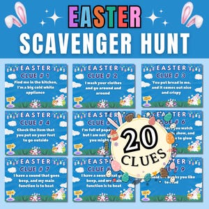 Easter Indoor Scavenger Hunt for Kids | Fun Easter Treasure Hunt Game | Printable Egg Hunt Clues | Easter Activity for Kids & Families