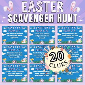 Printable Easter Indoor Scavenger Hunt for Kids | Fun Easter Egg Hunt Game | Treasure Hunt Clues for Home | Easter Activity for Families
