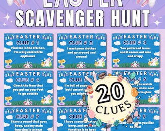 Printable Easter Indoor Scavenger Hunt for Kids | Fun Easter Egg Hunt Game | Treasure Hunt Clues for Home | Easter Activity for Families