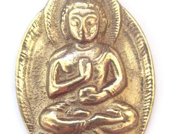 Tibetan Brass Buddha pendant large big oval shape tibetan Nepal Buddha meditation jewelry making supply pendant buddah solid brass CP025
