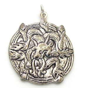 1 Pendant - Ethnic Tibetan silver  Dragon pendant - CP057