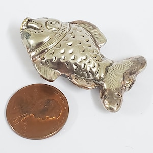 1 BEAD - Ethnic Tibetan silver repousse fish design beads Tibetan silver bead Nepal bead fish beads animal bead design--  BD420