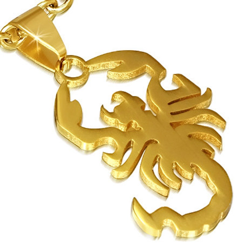 316L Stainless Steel gold tone plated scorpio zodiac sign pendant ST004A 1 Pendant