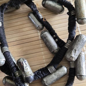 Vintage old ethnic nepal tribal brass amulet pendants necklace one of a kind - Selling As Is - STR005A