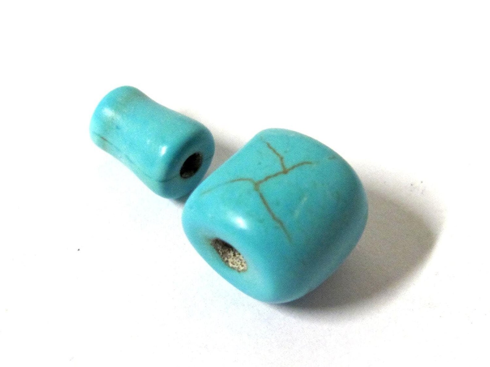 1 Guru Bead Set 3 Hole Guru Bead Dyed Turquoise With Column Etsy